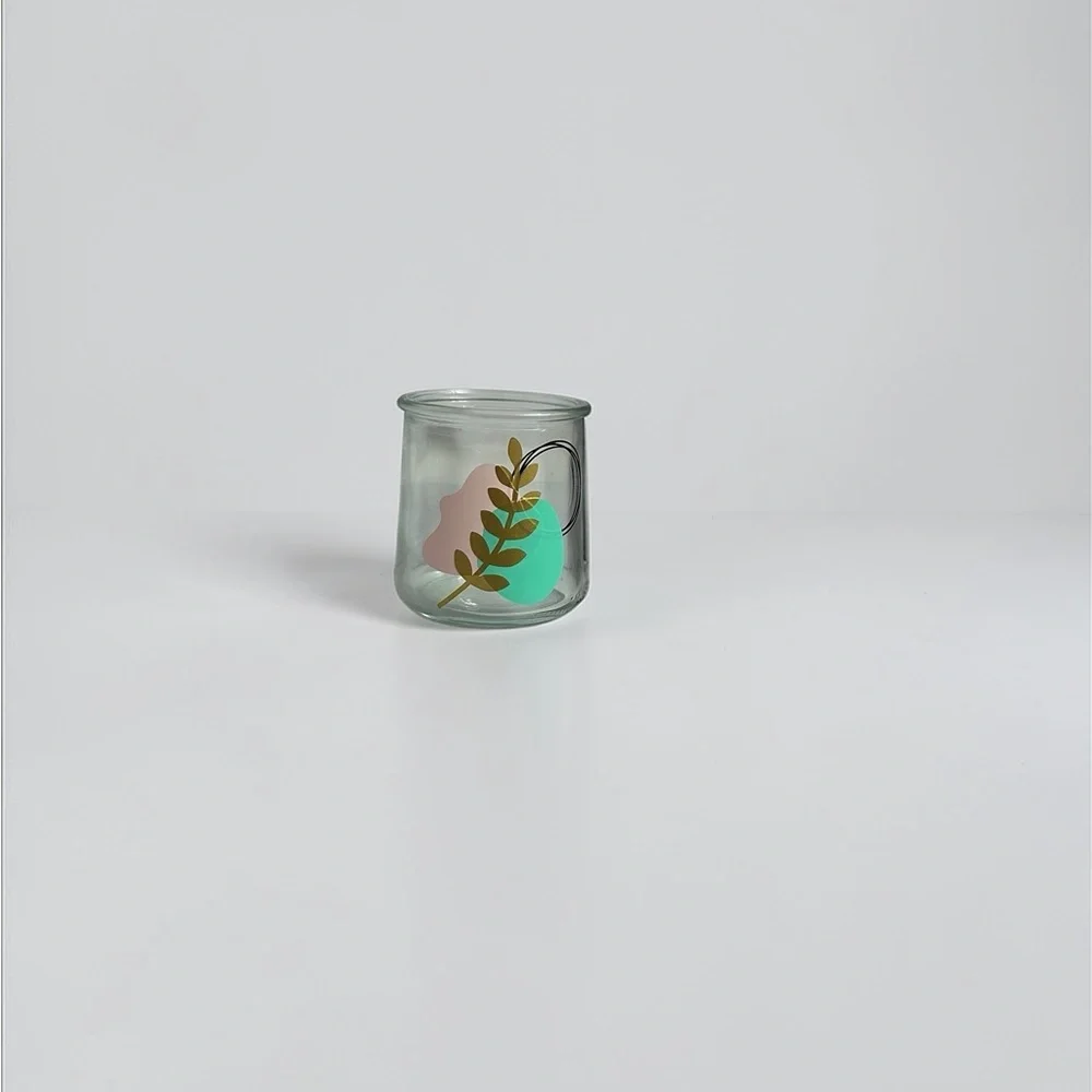 Decorative Glass Jar with Leaf Design